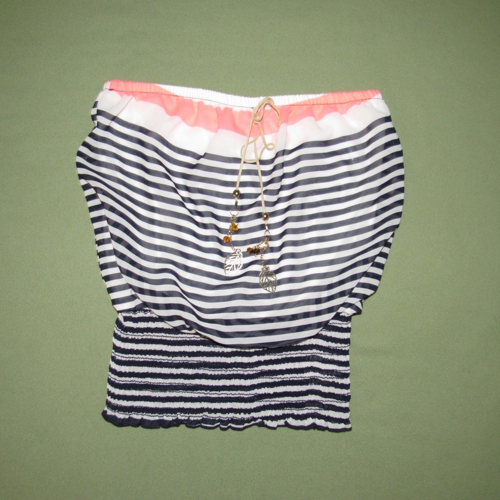 Strapless Top with Necklace